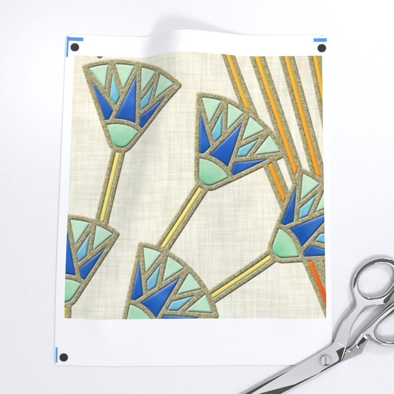 Art Deco Egyptian Flower Papyrus Neutral Gold Custom Removable Wallpaper by Spoonflower Peel & Stick Wallpaper 2FT Wide